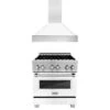 ZLINE 30 In. Kitchen Package With Satin Stainless Steel Dual Fuel Range With White Matte Door And Convertible Vent Range Hood(Zline 30 Kitchen Package Satin Stainless Steel White Matte 2kp Raswmrh30)