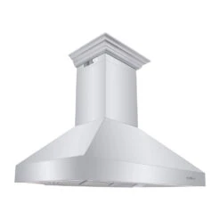ZLINE 48 In. Professional Ducted Wall Mount Range Hood In Stainless Steel With Crown Molding (667CRN-48)(Zline 48 Professional Wall Mount Range Hood Stainless Steel Crown Molding 667crn 48)