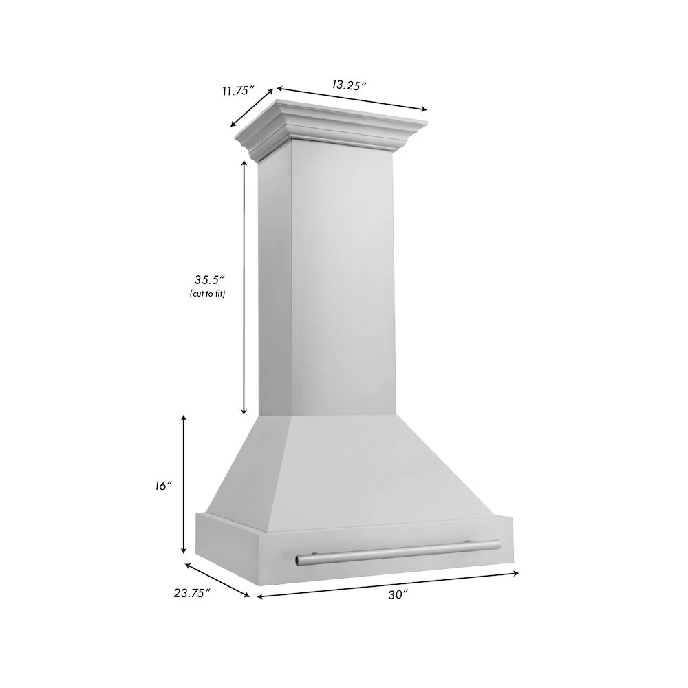 ZLINE 30 In. Stainless Steel Range Hood With Stainless Steel Handle (8654STX-30)(Zline 30 Wall Mount Range Hood Stainless Steel 8654stx 30) 9 ZLINE 30 In. Stainless Steel Range Hood With Stainless Steel Handle (8654STX-30)(Zline 30 Wall Mount Range Hood Stainless Steel 8654stx 30) - Image 9
