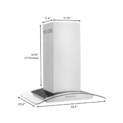 ZLINE 36 In. Alpine Series Convertible Island Mount Range Hood In Stainless Steel And Glass (ALP70IS-36)(Zline 36 Alpine Island Mount Range Hood Stainless Steel Alp70is 36) 5 ZLINE 36 In. Alpine Series Convertible Island Mount Range Hood In Stainless Steel And Glass (ALP70IS-36)(Zline 36 Alpine Island Mount Range Hood Stainless Steel Alp70is 36) -Induction Cooktop Store ALP70IS 30 Dimensional e8b73430 5b6c 40d8 853f f35337e64ca3