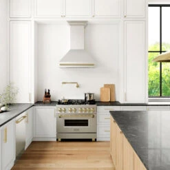 ZLINE Autograph Edition 36 In. Stainless Steel Range Hood With Stainless Steel Shell And Champagne Bronze Handle (8654STZ-36-CB)(Zline Autograph Edition 36 Wall Mount Range Hood Stainless Steel Champagne Bronze 8654stz 36 Cb) -Induction Cooktop Store CWSETL ST 10 KSETT GS 15 DWVZ 24 CB GEM FPF CB RAZ 36 CB 8654STZ 36 CB Autograph Kitchen a21bbff0 f5f7 493d ada1 025a8658be14