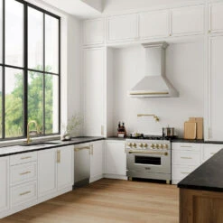 ZLINE Autograph Edition 36 In. Stainless Steel Range Hood With Stainless Steel Shell And Champagne Bronze Handle (8654STZ-36-CB)(Zline Autograph Edition 36 Wall Mount Range Hood Stainless Steel Champagne Bronze 8654stz 36 Cb) -Induction Cooktop Store CWSETL ST 10 KSETT GS 15 DWVZ 24 CB SRA KF CB GEM FPF CB RAZ 36 CB 8654STZ 36 CB SLS 30 Angle Island Autograph Kitchen 1c700f02 e4a4 4cdb be49 eab1e12416d6