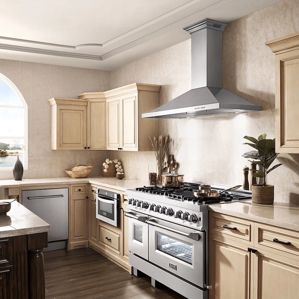 ZLINE 48 In. CrownSound™ Ducted Vent Wall Mount Range Hood In Stainless Steel With Built-in Bluetooth Speakers (KBCRN-BT-48)(Zline 48 Wall Mount Range Hood Stainless Steel Crownsound Kbcrn Bt 48) 2 ZLINE 48 In. CrownSound™ Ducted Vent Wall Mount Range Hood In Stainless Steel With Built-in Bluetooth Speakers (KBCRN-BT-48)(Zline 48 Wall Mount Range Hood Stainless Steel Crownsound Kbcrn Bt 48) - Image 2