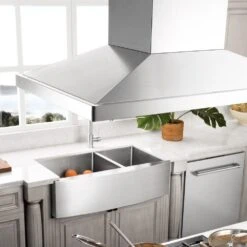 ZLINE 36 In. CrownSound™ Ducted Vent Island Mount Range Hood In Stainless Steel With Built-in Bluetooth Speakers (GL2iCRN-BT-36)(Zline 36 Island Mount Range Hood Stainless Steel Crownsound Gl2icrn Bt 36) -Induction Cooktop Store DW SS H 18 RC36 GL2iCRN BT 36 SA60D 36 98d61fd2 3f2c 48ed b91b 1626a29ed431