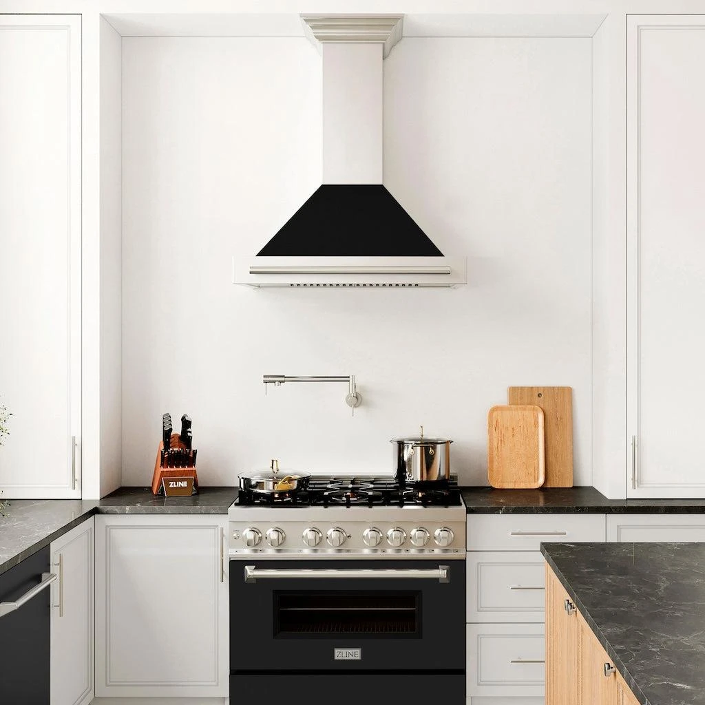 ZLINE 36 In. Convertible Stainless Steel Range Hood With Black Matte Shell And Stainless Steel Handle (KB4STX-BLM-36)(Zline 36 Wall Mount Range Hood Stainless Steel Black Matte Kb4stx Blm 36) 2 ZLINE 36 In. Convertible Stainless Steel Range Hood With Black Matte Shell And Stainless Steel Handle (KB4STX-BLM-36)(Zline 36 Wall Mount Range Hood Stainless Steel Black Matte Kb4stx Blm 36) - Image 2