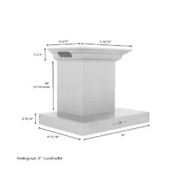 ZLINE 24 In. CrownSound™ Ducted Vent Wall Mount Range Hood In Stainless Steel With Built-in Bluetooth Speakers (KECRN-BT-24)(Zline 24 Wall Mount Range Hood Stainless Steel Crownsound Kecrn Bt 24) 21 ZLINE 24 In. CrownSound™ Ducted Vent Wall Mount Range Hood In Stainless Steel With Built-in Bluetooth Speakers (KECRN-BT-24)(Zline 24 Wall Mount Range Hood Stainless Steel Crownsound Kecrn Bt 24) -Induction Cooktop Store Dimensional Graphic KECRN BT 24 148e46c4 5554 434a bb78 9475f4ba4dba