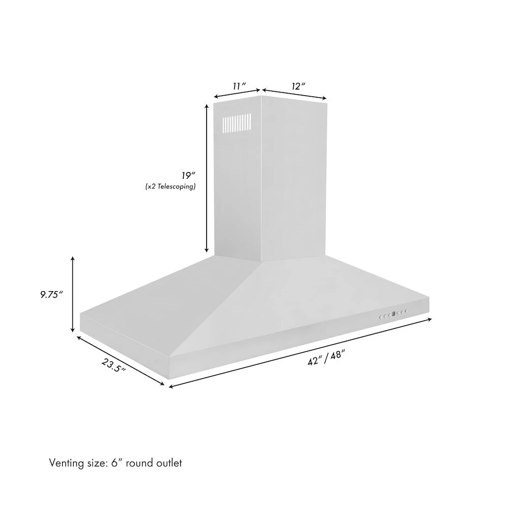 ZLINE 48 In. Convertible Island Mount Range Hood In Stainless Steel (KL3i-48)(Zline 48 Island Mount Range Hood Stainless Steel Kl3i 48) 9 ZLINE 48 In. Convertible Island Mount Range Hood In Stainless Steel (KL3i-48)(Zline 48 Island Mount Range Hood Stainless Steel Kl3i 48) - Image 9