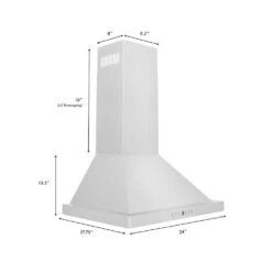 ZLINE 24 In. Convertible Vent Wall Mount Range Hood In Stainless Steel (KB-24)(Zline 24 Wall Mount Range Hood Stainless Steel Kb 24) -Induction Cooktop Store KB 24Dimensional 1000x1000 289fc715 bb3d 4762 abe5 fcb8738bd68d