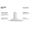 ZLINE 42 In. Convertible Vent Wall Mount Range Hood In Stainless Steel (KL2-42)(Zline 42 Wall Mount Range Hood Stainless Steel Kl2 42)