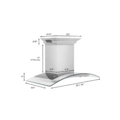 ZLINE 30 In. CrownSound™ Ducted Vent Wall Mount Range Hood In Stainless Steel And Glass With Built-in Bluetooth Speakers (KN4CRN-BT-30)(Zline 30 Wall Mount Range Hood Stainless Steel Crownsound Kn4crn Bt 30) 19 ZLINE 30 In. CrownSound™ Ducted Vent Wall Mount Range Hood In Stainless Steel And Glass With Built-in Bluetooth Speakers (KN4CRN-BT-30)(Zline 30 Wall Mount Range Hood Stainless Steel Crownsound Kn4crn Bt 30) -Induction Cooktop Store KN4CRN BT 36 Dimensional