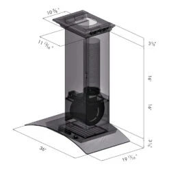 ZLINE 36 In. Convertible Vent Wall Mount Range Hood In Stainless Steel And Glass With Crown Molding (KZCRN-36)(Zline 36 Wall Mount Range Hood Stainless Steel Glass Crown Molding Kzcrn 36) -Induction Cooktop Store KZ 2