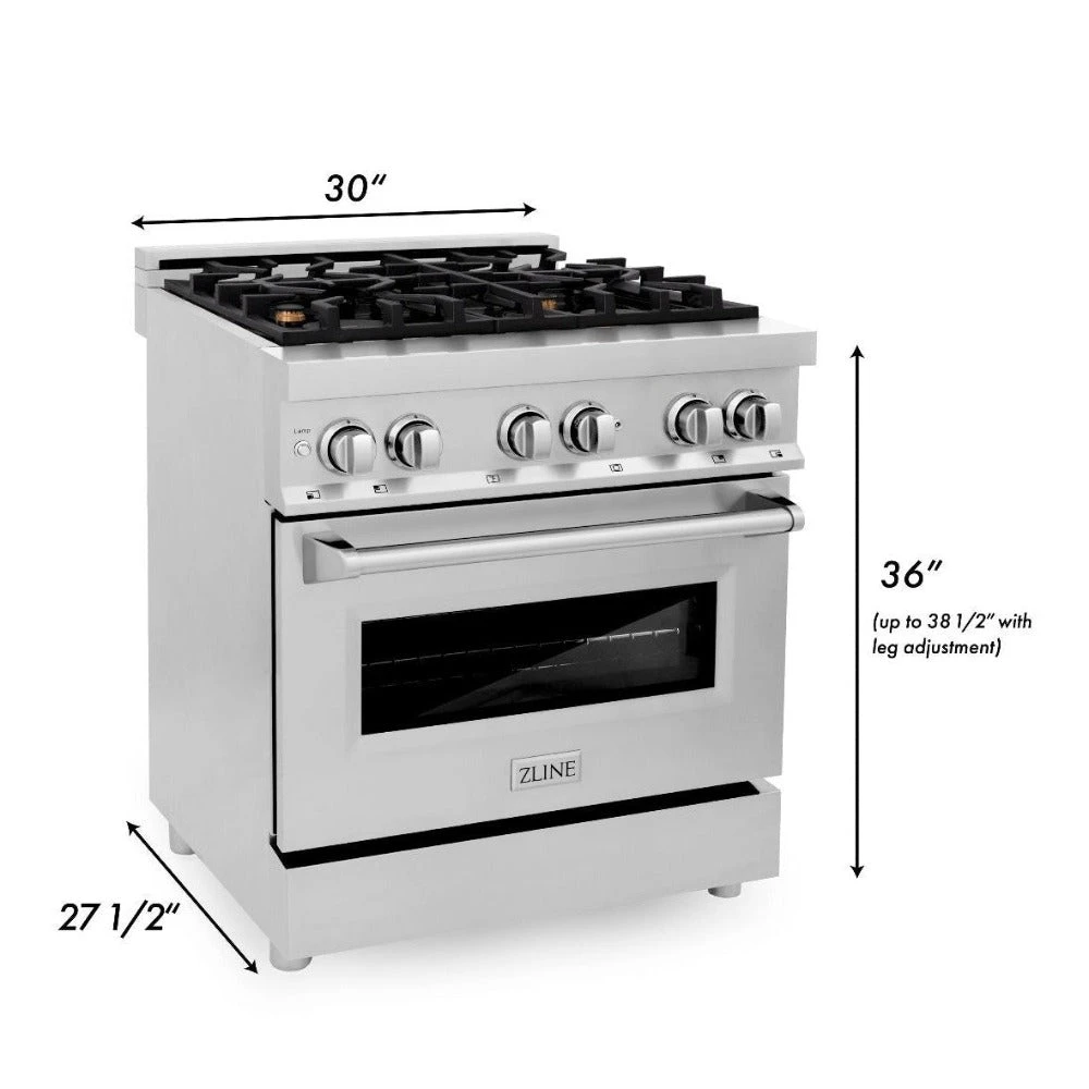 ZLINE 30 In. 4.0 Cu. Ft. Legacy Dual Fuel Range With Gas Cooktop And Electric Convection Oven In Stainless Steel With 4 Brass Burners (RA-BR-30)(Zline 30 Legacy Dual Fuel Range Stainless Steel Brass Burners Ra Br 30) 6 ZLINE 30 In. 4.0 Cu. Ft. Legacy Dual Fuel Range With Gas Cooktop And Electric Convection Oven In Stainless Steel With 4 Brass Burners (RA-BR-30)(Zline 30 Legacy Dual Fuel Range Stainless Steel Brass Burners Ra Br 30) - Image 6