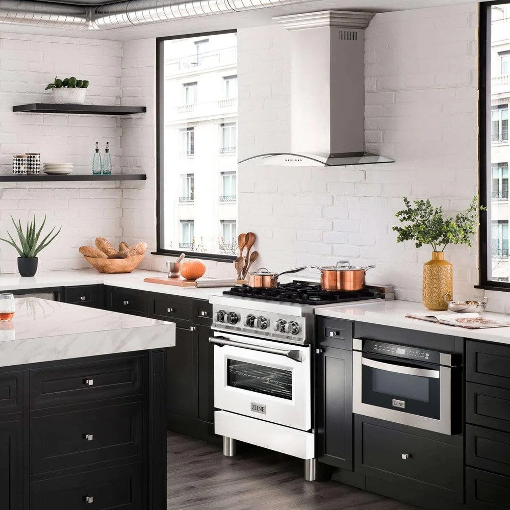 ZLINE 30 In. 4.0 Cu. Ft. Legacy Dual Fuel Range With 4 Burner Gas Cooktop And Electric Convection Oven In Stainless Steel And White Matte Door (RA-WM-30)(Zline 30 Legacy Dual Fuel Range Stainless Steel White Matte Ra Wm 30) 2 ZLINE 30 In. 4.0 Cu. Ft. Legacy Dual Fuel Range With 4 Burner Gas Cooktop And Electric Convection Oven In Stainless Steel And White Matte Door (RA-WM-30)(Zline 30 Legacy Dual Fuel Range Stainless Steel White Matte Ra Wm 30) - Image 2