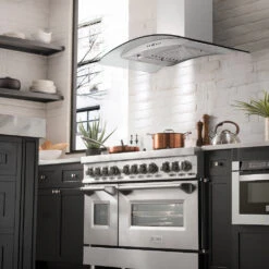 ZLINE 48 In. Convertible Vent Wall Mount Range Hood In Stainless Steel And Glass (KN4-48)(Zline 48 Wall Mount Range Hood Stainless Steel Glass Kn4 48) -Induction Cooktop Store RA48 KN4 48