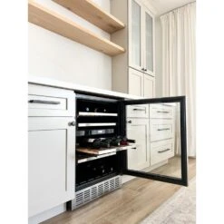 ZLINE 24 In. Monument Dual Zone 44-Bottle Wine Cooler In Stainless Steel (RWV-UD-24)(Zline 24 Monument Wine Cooler Stainless Steel Rwv Ud 24) -Induction Cooktop Store RWV UD 24 handtreatedhome2 92e1a1a5 f0db 4284 91d9 b1e807e24b7f