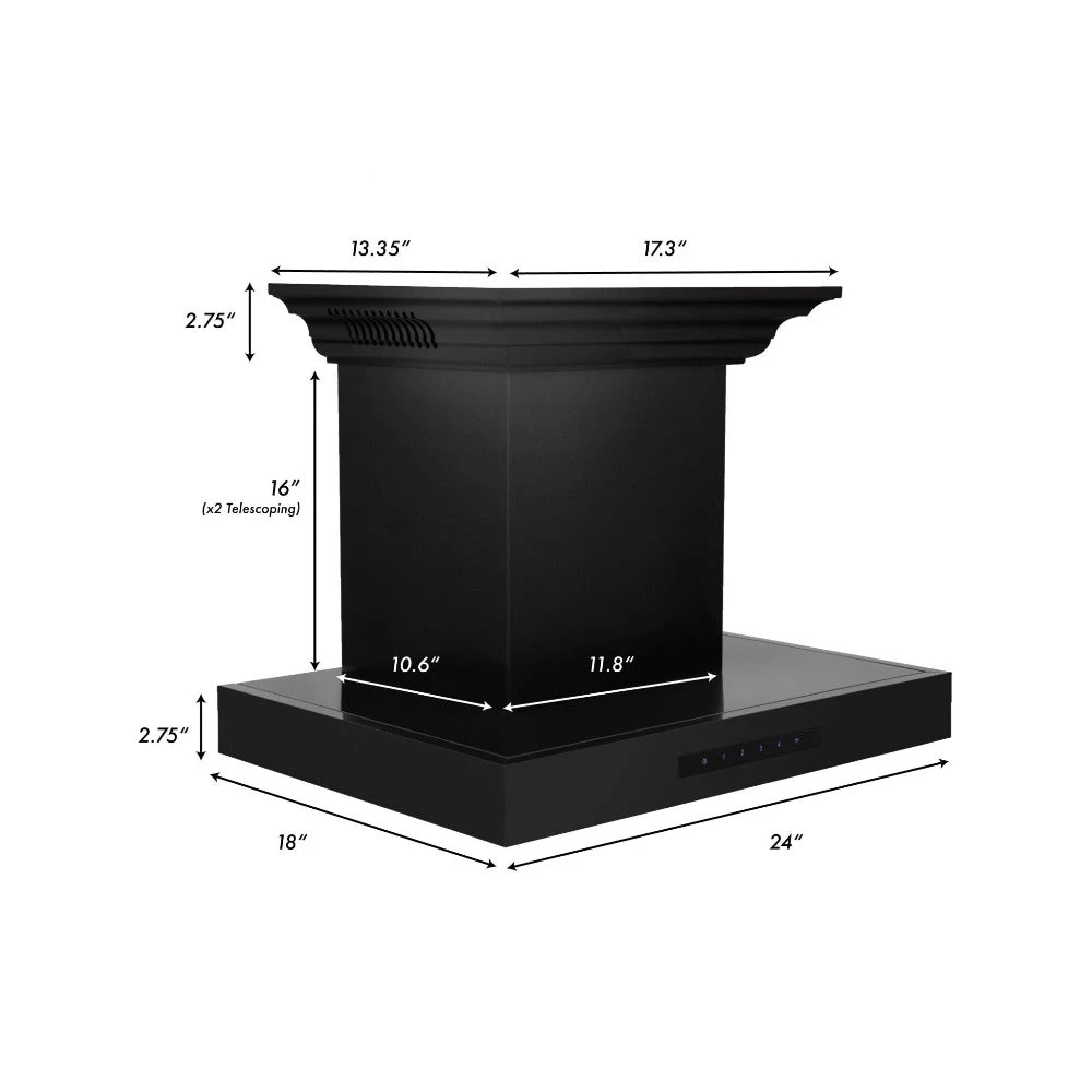 ZLINE 30 In. CrownSound™ Ducted Vent Wall Mount Range Hood In Black Stainless Steel With Built-in Bluetooth Speakers (BSKENCRN-BT-30)(Zline 30 Wall Mount Range Hood Black Stainless Steel Crownsound Bskencrn Bt 30) 13 ZLINE 30 In. CrownSound™ Ducted Vent Wall Mount Range Hood In Black Stainless Steel With Built-in Bluetooth Speakers (BSKENCRN-BT-30)(Zline 30 Wall Mount Range Hood Black Stainless Steel Crownsound Bskencrn Bt 30) - Image 13