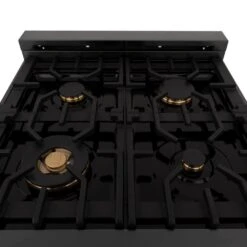 ZLINE 24 In. 2.8 Cu. Ft. Legacy Dual Fuel Range With Gas Cooktop And Electric Convection Oven In Black Stainless Steel With 4 Brass Burners (RAB-BR-24)(Zline 24 Legacy Dual Fuel Range Black Stainless Steel Brass Burners Rab Br 24) -Induction Cooktop Store zline 24 professional dual fuel range in black stainless steel with burner options ranges zline kitchen and bath 820486 75caddca 57dd 4222 b5c6 f579c3d92d9f