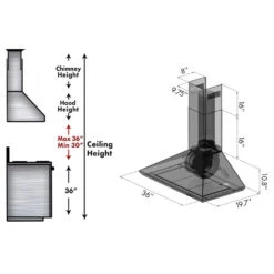 ZLINE 36 In. Convertible Vent Wall Mount Range Hood In Stainless Steel (KF-36)(Zline 36 Wall Mount Range Hood Stainless Steel Kf 36) -Induction Cooktop Store zline 36 wall mount range hood in stainless steel kf 36 range hoods zline kitchen and bath 516981 03c878fd e86d 48f4 8d62 42d1d5b4cf21