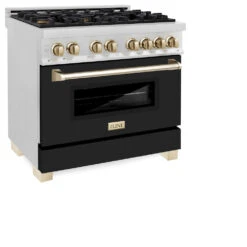 ZLINE Autograph Edition 36 In. 4.6 Cu. Ft. Legacy Dual Fuel Range With 6 Burner Gas Cooktop And Electric Convection Oven In Satin Stainless Steel With Black Matte Door And Polished Gold Accents (RASZ-BLM-36-G)(Zline Autograph Edition 36 Legacy Dual Fuel Range Satin Stainless Steel Black Matte Polished Gold Rasz Blm 36 G) 18 ZLINE Autograph Edition 36 In. 4.6 Cu. Ft. Legacy Dual Fuel Range With 6 Burner Gas Cooktop And Electric Convection Oven In Satin Stainless Steel With Black Matte Door And Polished Gold Accents (RASZ-BLM-36-G)(Zline Autograph Edition 36 Legacy Dual Fuel Range Satin Stainless Steel Black Matte Polished Gold Rasz Blm 36 G) -Induction Cooktop Store zline autograph edition professional satin stainless steel black matte dual fuel range RASZ BLM36 G main