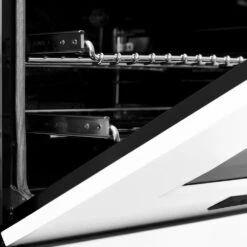 ZLINE Autograph Edition 48 In. 6.0 Cu. Ft. Legacy Dual Fuel Range With 7 Burner Gas Cooktop And 2 Electric Ovens In Satin Stainless Steel With White Matte Doors And Matte Black Accents (RASZ-WM-48-MB)(Zline Autograph Edition 48 Legacy Dual Fuel Range Satin Stainless Steel White Matte Matte Black Rasz Wm 48 Mb) -Induction Cooktop Store zline autograph edition professional satin stainless steel white matte dual fuel range RASZ WM 48 MB detail door 2