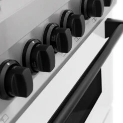 ZLINE Autograph Edition 60 In. 7.4 Cu. Ft. Legacy Dual Fuel Range With 9 Burner Gas Cooktop And 2 Electric Convection Ovens In Satin Stainless Steel With White Matte Doors And Matte Black Accents (RASZ-WM-60-MB)(Zline Autograph Edition 60 Legacy Dual Fuel Range Satin Stainless Steel White Matte Matte Black Rasz Wm 60 Mb) -Induction Cooktop Store zline autograph edition professional satin stainless steel white matte dual fuel range RASZ WM 60 MB detail door 22