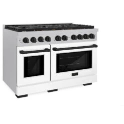 ZLINE Autograph Edition 48 In. 6.7 Cu. Ft. Paramount Double Oven Dual Fuel Range With 8 Burner Gas Cooktop In Satin Stainless Steel With White Matte Doors And Matte Black Accents (SDRSZ-WM-48-MB)(Zline Autograph Edition 48 Paramount Dual Fuel Range Satin Stainless Steel White Matte Matte Black Sdrsz Wm 48 Mb) 16 ZLINE Autograph Edition 48 In. 6.7 Cu. Ft. Paramount Double Oven Dual Fuel Range With 8 Burner Gas Cooktop In Satin Stainless Steel With White Matte Doors And Matte Black Accents (SDRSZ-WM-48-MB)(Zline Autograph Edition 48 Paramount Dual Fuel Range Satin Stainless Steel White Matte Matte Black Sdrsz Wm 48 Mb) -Induction Cooktop Store zline autograph edition professional satin stainless steel white matte gas range SDRSZ WM 48 MB main
