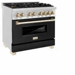 ZLINE Autograph Edition 36 In. 4.6 Cu. Ft. Legacy Dual Fuel Range With 6 Burner Gas Cooktop And Electric Convection Oven In Stainless Steel With Black Matte Door And Polished Gold Accents (RAZ-BLM-36-G)(Zline Autograph Edition 36 Legacy Dual Fuel Range Stainless Steel Black Matte Polished Gold Raz Blm 36 G) 20 ZLINE Autograph Edition 36 In. 4.6 Cu. Ft. Legacy Dual Fuel Range With 6 Burner Gas Cooktop And Electric Convection Oven In Stainless Steel With Black Matte Door And Polished Gold Accents (RAZ-BLM-36-G)(Zline Autograph Edition 36 Legacy Dual Fuel Range Stainless Steel Black Matte Polished Gold Raz Blm 36 G) -Induction Cooktop Store zline autograph edition professional stainless steel black matte dual fuel range RAZ BLM 36 G main