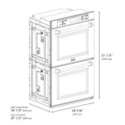 ZLINE Autograph Edition 30 In. Professional True Convection Double Wall Oven With Air Fry And Self Clean In Satin Stainless Steel With White Matte Doors And Champagne Bronze Handles (WADSZ-WM-30-CB)(Zline Autograph Edition 30 Double Wall Oven Satin Stainless Steel White Matte Champagne Bronze Wadsz Wm 30 Cb) 38 ZLINE Autograph Edition 30 In. Professional True Convection Double Wall Oven With Air Fry And Self Clean In Satin Stainless Steel With White Matte Doors And Champagne Bronze Handles (WADSZ-WM-30-CB)(Zline Autograph Edition 30 Double Wall Oven Satin Stainless Steel White Matte Champagne Bronze Wadsz Wm 30 Cb) -Induction Cooktop Store zline autograph edition satin stainless steel white door wall oven WADSZ WM 30 CB Dimensional Diagram