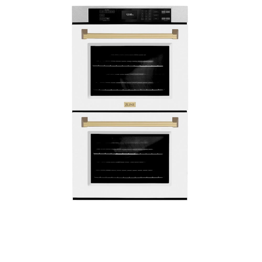 ZLINE Autograph Edition 30 In. Professional True Convection Double Wall Oven With Air Fry And Self Clean In Satin Stainless Steel With White Matte Doors And Champagne Bronze Handles (WADSZ-WM-30-CB)(Zline Autograph Edition 30 Double Wall Oven Satin Stainless Steel White Matte Champagne Bronze Wadsz Wm 30 Cb) 3 ZLINE Autograph Edition 30 In. Professional True Convection Double Wall Oven With Air Fry And Self Clean In Satin Stainless Steel With White Matte Doors And Champagne Bronze Handles (WADSZ-WM-30-CB)(Zline Autograph Edition 30 Double Wall Oven Satin Stainless Steel White Matte Champagne Bronze Wadsz Wm 30 Cb) - Image 3