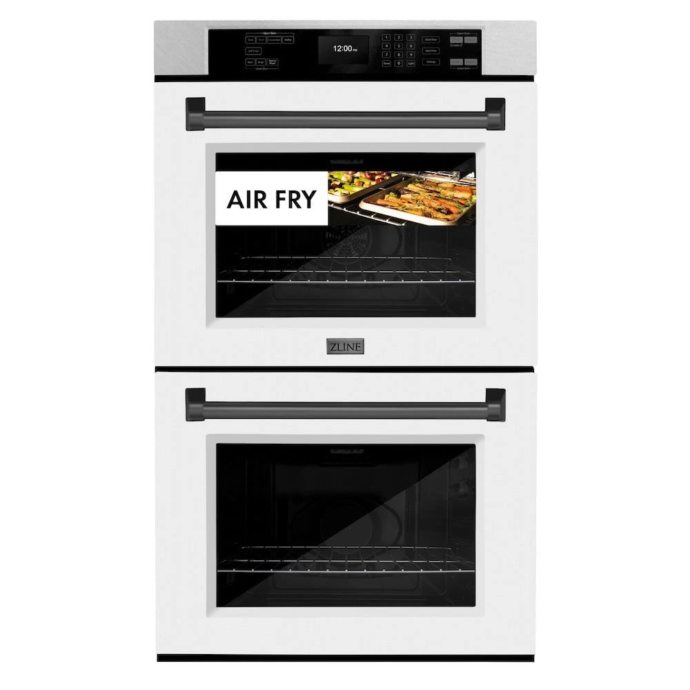 ZLINE Autograph Edition 30 In. Professional True Convection Double Wall Oven With Air Fry And Self Clean In Satin Stainless Steel With White Matte Doors And Matte Black Handles (WADSZ-WM-30-MB)(Zline Autograph Edition 30 Double Wall Oven Satin Stainless Steel White Matte Matte Black Wadsz Wm 30 Mb) 7 ZLINE Autograph Edition 30 In. Professional True Convection Double Wall Oven With Air Fry And Self Clean In Satin Stainless Steel With White Matte Doors And Matte Black Handles (WADSZ-WM-30-MB)(Zline Autograph Edition 30 Double Wall Oven Satin Stainless Steel White Matte Matte Black Wadsz Wm 30 Mb) - Image 7