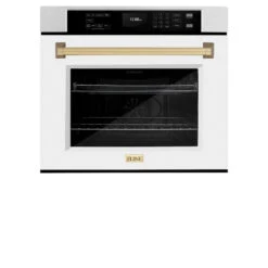 ZLINE Autograph Edition 30 In. Professional True Convection Single Wall Oven With Air Fry And Self Clean In Satin Stainless Steel With White Matte Door And Champagne Bronze Handle (WASSZ-WM-30-CB)(Zline Autograph Edition 30 Wall Oven Satin Stainless Steel White Matte Champagne Bronze Wassz Wm 30 Cb) 23 ZLINE Autograph Edition 30 In. Professional True Convection Single Wall Oven With Air Fry And Self Clean In Satin Stainless Steel With White Matte Door And Champagne Bronze Handle (WASSZ-WM-30-CB)(Zline Autograph Edition 30 Wall Oven Satin Stainless Steel White Matte Champagne Bronze Wassz Wm 30 Cb) -Induction Cooktop Store zline autograph edition satin stainless steel white matte wall oven WASSZ WM 30 CB main