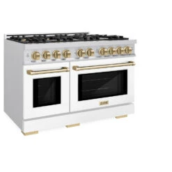 ZLINE Autograph Edition 48 In. 6.7 Cu. Ft. Select Double Oven Gas Range With 8 Burner Cooktop In Stainless Steel With White Matte Doors And Champagne Bronze Accents (HGRZ-WM-48-CB)(Zline Autograph Edition 48 Select Gas Range Stainless Steel White Matte Champagne Bronze Hgrz Wm 48 Cb) 14 ZLINE Autograph Edition 48 In. 6.7 Cu. Ft. Select Double Oven Gas Range With 8 Burner Cooktop In Stainless Steel With White Matte Doors And Champagne Bronze Accents (HGRZ-WM-48-CB)(Zline Autograph Edition 48 Select Gas Range Stainless Steel White Matte Champagne Bronze Hgrz Wm 48 Cb) -Induction Cooktop Store zline autograph edition select stainless steel white matte gas range HGRZ WM 48 G main