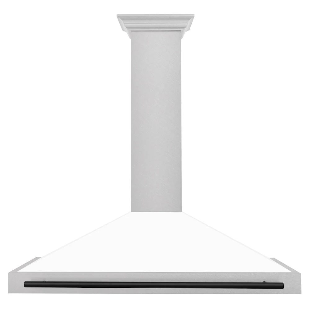 ZLINE Autograph Edition 48 In. Convertible Satin Stainless Steel Wall Mount Range Hood With White Matte Shell And Matte Black Handle (KB4SNZ-WM48-MB)(Zline Autograph Edition 48 Wall Mount Range Hood Satin Stainless Steel White Matte Matte Black Kb4snz Wm48 Mb) 4 ZLINE Autograph Edition 48 In. Convertible Satin Stainless Steel Wall Mount Range Hood With White Matte Shell And Matte Black Handle (KB4SNZ-WM48-MB)(Zline Autograph Edition 48 Wall Mount Range Hood Satin Stainless Steel White Matte Matte Black Kb4snz Wm48 Mb) - Image 4
