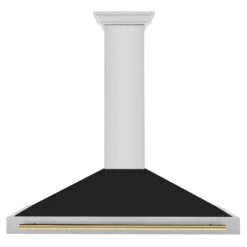 ZLINE Autograph Edition 48 In. Convertible Stainless Steel Range Hood With Black Matte Shell And Polished Gold Handle (KB4STZ-BLM48-G)(Zline Autograph Edition 48 Wall Mount Range Hood Stainless Steel Black Matte Polished Gold Kb4stz Blm48 G) 13 ZLINE Autograph Edition 48 In. Convertible Stainless Steel Range Hood With Black Matte Shell And Polished Gold Handle (KB4STZ-BLM48-G)(Zline Autograph Edition 48 Wall Mount Range Hood Stainless Steel Black Matte Polished Gold Kb4stz Blm48 G) -Induction Cooktop Store zline autograph edition wall mount stainless steel black matte range hood KB4STZ BLM48 G front