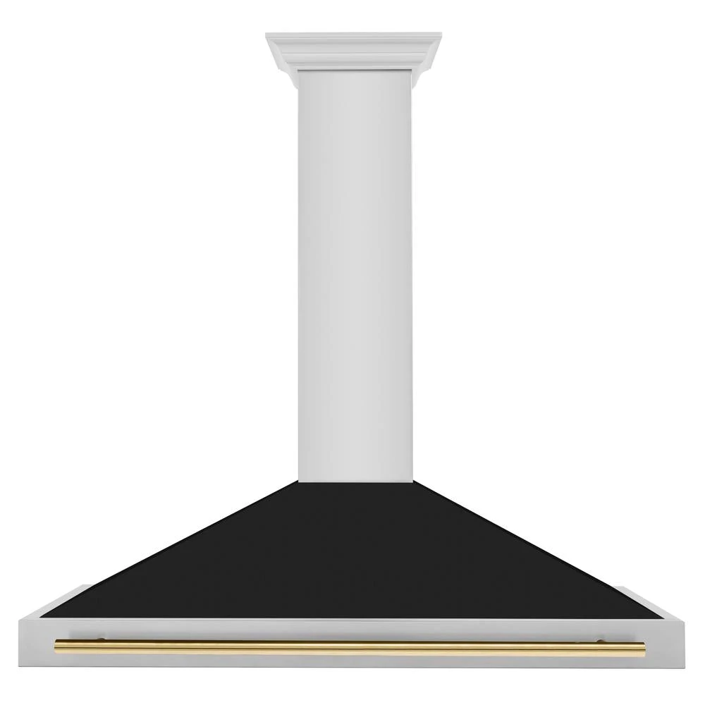 ZLINE Autograph Edition 48 In. Convertible Stainless Steel Range Hood With Black Matte Shell And Polished Gold Handle (KB4STZ-BLM48-G)(Zline Autograph Edition 48 Wall Mount Range Hood Stainless Steel Black Matte Polished Gold Kb4stz Blm48 G) 4 ZLINE Autograph Edition 48 In. Convertible Stainless Steel Range Hood With Black Matte Shell And Polished Gold Handle (KB4STZ-BLM48-G)(Zline Autograph Edition 48 Wall Mount Range Hood Stainless Steel Black Matte Polished Gold Kb4stz Blm48 G) - Image 4