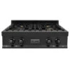 ZLINE 30 In. Legacy Gas Rangetop With 4 Brass Burners And Porcelain Cooktop In Black Stainless Steel (RTB-BR-30)(Zline 30 Legacy Gas Rangetop Black Stainless Steel Brass Burners Rtb Br 30)