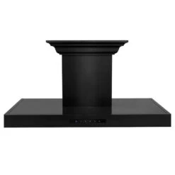 ZLINE 36 In. CrownSound™ Ducted Vent Wall Mount Range Hood In Black Stainless Steel With Built-in Bluetooth Speakers (BSKENCRN-BT-36)(Zline 36 Wall Mount Range Hood Black Stainless Steel Crownsound Bskencrn Bt 36) -Induction Cooktop Store zline black stainless steel BSKENCRN BT 36 front