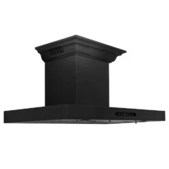 ZLINE 36 In. CrownSound™ Ducted Vent Wall Mount Range Hood In Black Stainless Steel With Built-in Bluetooth Speakers (BSKENCRN-BT-36)(Zline 36 Wall Mount Range Hood Black Stainless Steel Crownsound Bskencrn Bt 36) -Induction Cooktop Store zline black stainless steel BSKENCRN BT 36 main