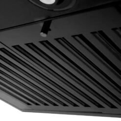 ZLINE 24 In. CrownSound™ Ducted Vent Wall Mount Range Hood In Black Stainless Steel With Built-in Bluetooth Speakers (BSKENCRN-BT-24)(Zline 24 Wall Mount Range Hood Black Stainless Steel Crownsound Bskencrn Bt 24) -Induction Cooktop Store zline black stainless steel wall mounted range hood BSKENCRN 24 baffles detail be1195cc 314f 44bb a904 2106442cdbd1