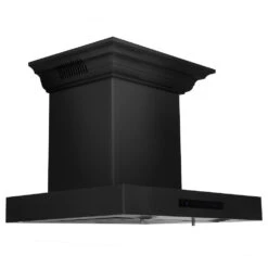 ZLINE 24 In. CrownSound™ Ducted Vent Wall Mount Range Hood In Black Stainless Steel With Built-in Bluetooth Speakers (BSKENCRN-BT-24)(Zline 24 Wall Mount Range Hood Black Stainless Steel Crownsound Bskencrn Bt 24) -Induction Cooktop Store zline black stainless steel wall mounted range hood BSKENCRN BT 24 main