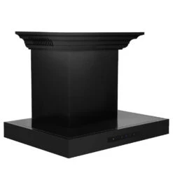 ZLINE 24 In. CrownSound™ Ducted Vent Wall Mount Range Hood In Black Stainless Steel With Built-in Bluetooth Speakers (BSKENCRN-BT-24)(Zline 24 Wall Mount Range Hood Black Stainless Steel Crownsound Bskencrn Bt 24) -Induction Cooktop Store zline black stainless steel wall mounted range hood BSKENCRN BT 24 top side