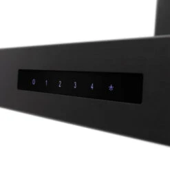 ZLINE 36 In. CrownSound™ Ducted Vent Wall Mount Range Hood In Black Stainless Steel With Built-in Bluetooth Speakers (BSKENCRN-BT-36)(Zline 36 Wall Mount Range Hood Black Stainless Steel Crownsound Bskencrn Bt 36) -Induction Cooktop Store zline black stainless steel wall mounted range hood BSKENCRN BT 36 button panel detail