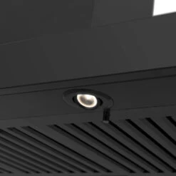 ZLINE 36 In. CrownSound™ Ducted Vent Wall Mount Range Hood In Black Stainless Steel With Built-in Bluetooth Speakers (BSKENCRN-BT-36)(Zline 36 Wall Mount Range Hood Black Stainless Steel Crownsound Bskencrn Bt 36) -Induction Cooktop Store zline black stainless steel wall mounted range hood BSKENCRN BT 36 light detail
