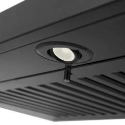 ZLINE 36 In. CrownSound™ Ducted Vent Wall Mount Range Hood In Black Stainless Steel With Built-in Bluetooth Speakers (BSKBNCRN-BT-36)(Zline 36 Wall Mount Range Hood Black Stainless Steel Crownsound Bskbncrn Bt 36) -Induction Cooktop Store zline black stainless steel wall range hood BSKBNCRN BT 36 light detail