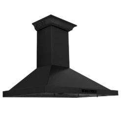 ZLINE 36 In. CrownSound™ Ducted Vent Wall Mount Range Hood In Black Stainless Steel With Built-in Bluetooth Speakers (BSKBNCRN-BT-36)(Zline 36 Wall Mount Range Hood Black Stainless Steel Crownsound Bskbncrn Bt 36) -Induction Cooktop Store zline black stainless steel wall range hood BSKBNCRN BT 36 main