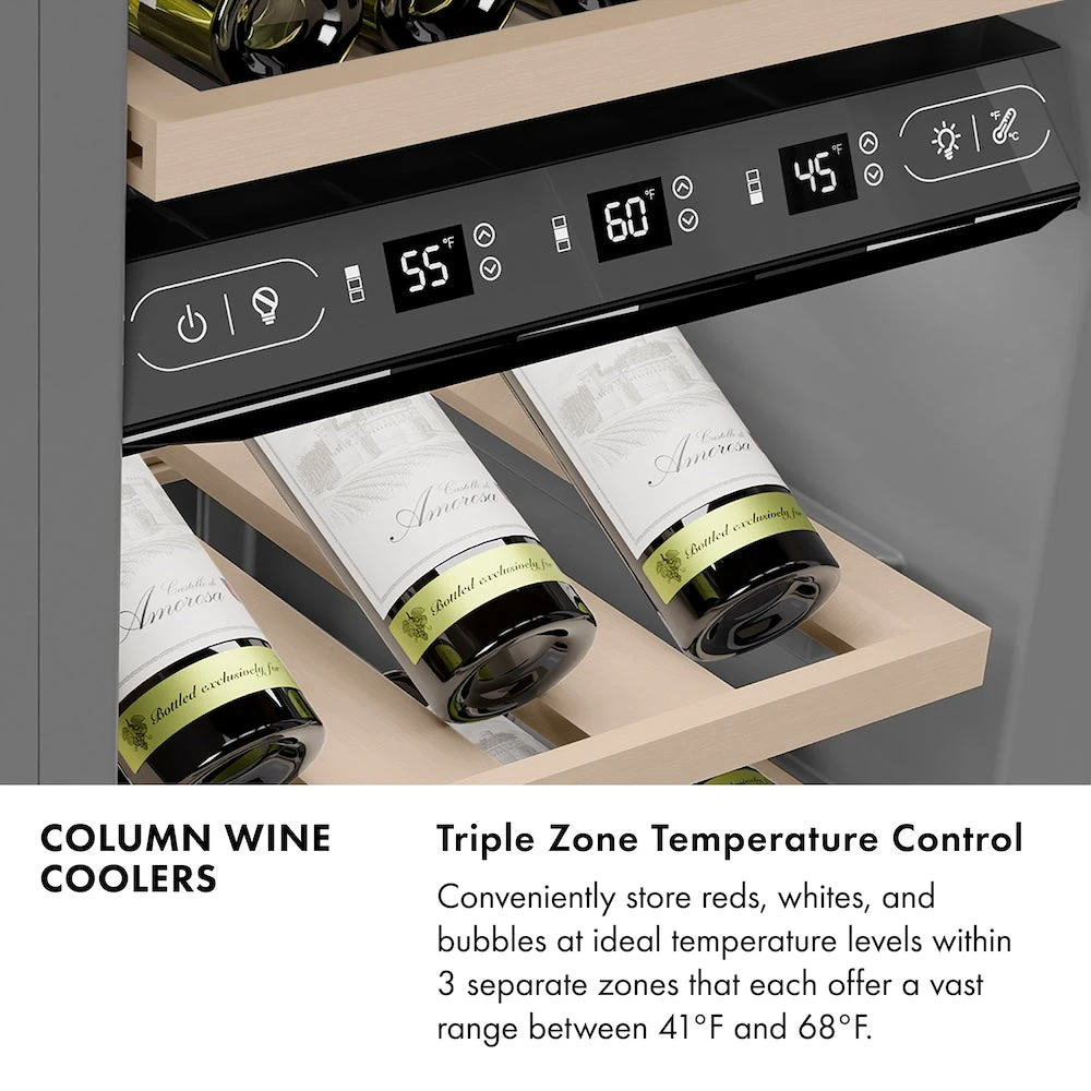 ZLINE 24 In. 12.4 Cu. Ft. Triple Zone 100 Bottle Column Wine Cooler In White Matte (RCWV-WM-24)(Zline 24 Triple Zone Column Wine Cooler White Matte Rcwv Wm 24) 12 ZLINE 24 In. 12.4 Cu. Ft. Triple Zone 100 Bottle Column Wine Cooler In White Matte (RCWV-WM-24)(Zline 24 Triple Zone Column Wine Cooler White Matte Rcwv Wm 24) - Image 12