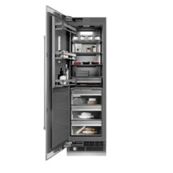 ZLINE 24 In. 12.4 Cu. Ft. Column Freezer In Stainless Steel With Graphite Gray Interior (RCFV-304-24)(Zline 24 Column Freezer Stainless Steel Graphite Gray Rcfv 304 24) -Induction Cooktop Store zline built in stainless steel column freezer RCFV 304 24 front open food