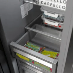 ZLINE 18 In. 8.6 Cu. Ft. Left Hinge Column Freezer In Stainless Steel With Graphite Gray Interior (RCFVL-304-18)(Zline 18 Left Hinge Column Freezer Stainless Steel Graphite Gray Rcfvl 304 18) -Induction Cooktop Store zline built in stainless steel column freezer RCFVL 304 18 detail shelves food