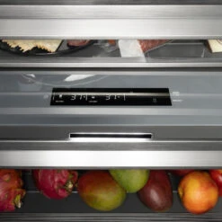 ZLINE 24 In. 12.5 Cu. Ft. Column Refrigerator In Stainless Steel With Graphite Gray Interior (RCRV-304-24)(Zline 24 Column Refrigerator Stainless Steel Graphite Gray Rcrv 304 24) -Induction Cooktop Store zline built in stainless steel column refrigerator RCRV 304 24 detail control panel food