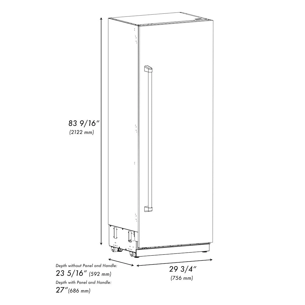 ZLINE 30 In. 16.7 Cu. Ft. Column Refrigerator In Stainless Steel With Graphite Gray Interior (RCRV-304-30)(Zline 30 Column Refrigerator Stainless Steel Graphite Gray Rcrv 304 30) 14 ZLINE 30 In. 16.7 Cu. Ft. Column Refrigerator In Stainless Steel With Graphite Gray Interior (RCRV-304-30)(Zline 30 Column Refrigerator Stainless Steel Graphite Gray Rcrv 304 30) - Image 14